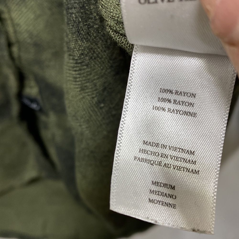 Rails Hunter Button Down Olive Tie-Dye Size Medium - image 3